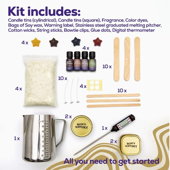 DIY Candle Making Kit Gold or Silver - Picture 3 of 6